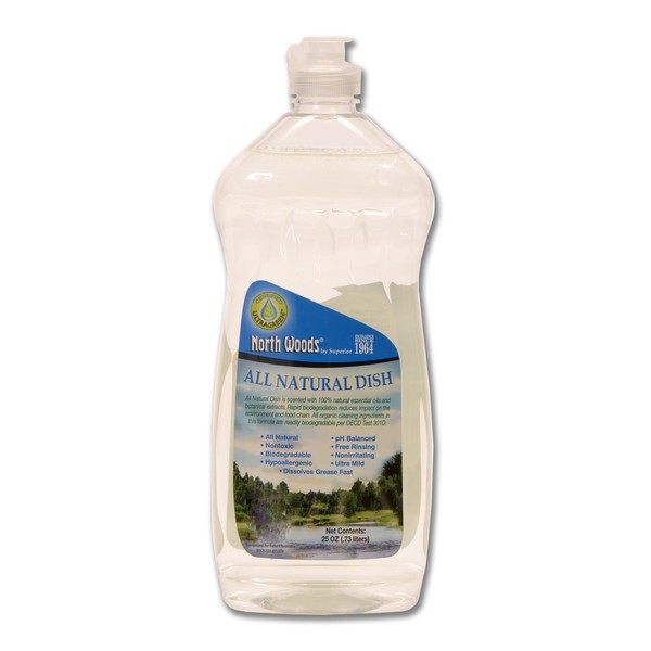 Ultra Green Free and Clear All Natural, Non Toxic, Biodegrable Dish Soap Bottle for Kitchen