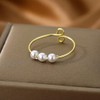 Fidget Ring Ladies Anxiety Ring Movable Pearls Beauty Subtle Adjustable