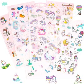 Scrapbook Stickers, PVC Unicorn Scrapbooking Stickers, DIY Photo Album Children, Unicorn Sticker Girls, 300+ Stickers, Unicorn Gifts for Girls, Advent Calendar, Filling, Christmas Gifts for Children