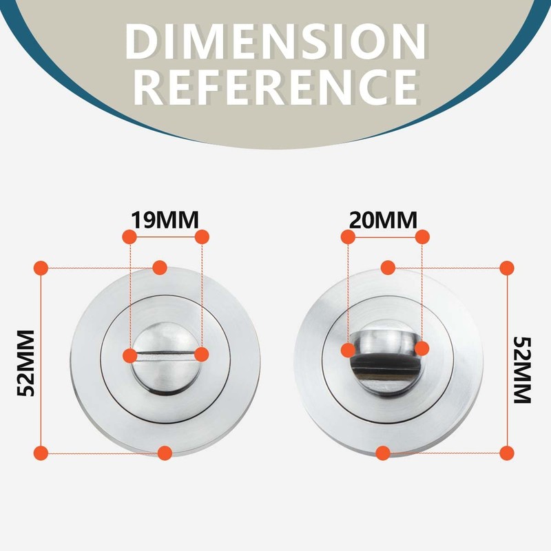 Bwintech 2Pcs 52MM Satin Chrome Bathroom Escutcheon Polished Nickel Turn