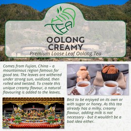 Oolong Creamy Premium Loose Leaf Oolong Tea with Creamy Flavour - from Fuijan, China (175g, Creamy)