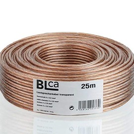 Dcsk Speaker Cable - 25 / 50 m Copper Cable - Hi-Fi / Audio / Loudspeaker Cable - Transparent / White