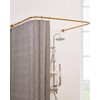 Yampos U Shaped Shower Curtain Rod Gold, [Both Sides: 23.6"-52",