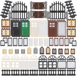 158 PCS Windows and Doors Set House Building Bricks Accessories