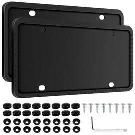 DASKING Marco de Matrcula de Silicona, 2PCS Porta Placas para Auto, Marco Universal Soportes de MatrCula, Antixido, Antivibracin, Resistente a la...  
