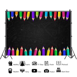 Leyiyi 5x3ft Blackboard Pencil Backdrop Back to School Photography Sessions Kids Child Newborn Baby Shower Birthday Party Photo Background