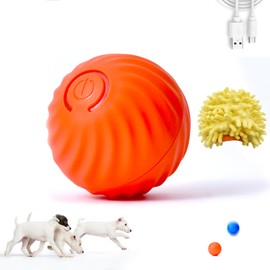 Trumoon Interactive Dog Ball Toys, Vibrating Dog Ball for Indoor & Outdoor Play(Noise Reduction kit(Orange))