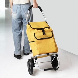 Jii-in 3-Tier Folding Shopping Cart & Hand Carrier Camping Cart Black