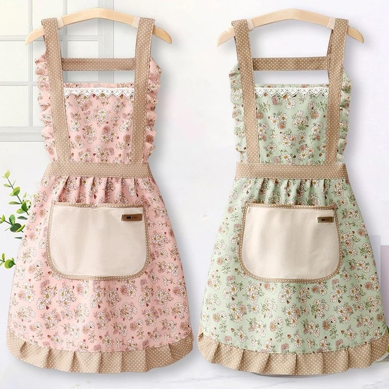 Kitchen Cooking Apron, Chef Apron Cute Apron for Women，Polyester Cotton