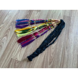 Unbranded Hair Paranda Women Hair Accessory Black with Multi color Traditional Hair Braid