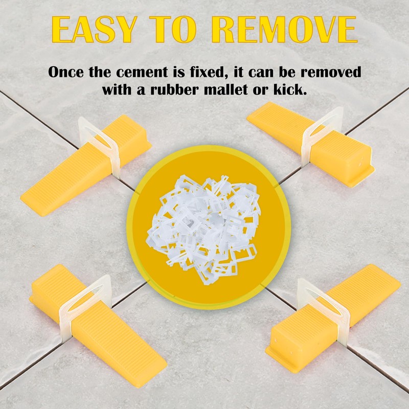 TUAKIMCE 500Pcs Tile Leveling System 2mm,Tile Spacer Clips for Floor