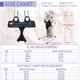 Ehucon Walking Sling for Patient Lift,Transfer Lift Sling for Walking Training, 500lbs Safe Working Load (Black, X-Large)