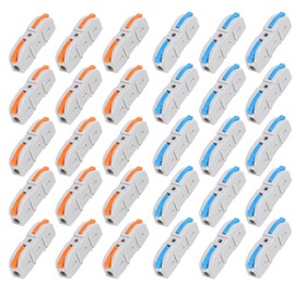 DIANN 30pcs Lever Wire Connectors 1 in 1 Out Quick Connect Splice Connectors Push-in Compact Inline Terminals for Electrical Wire Splicing Project 28-12 AWG (15pcs+15pcs)
