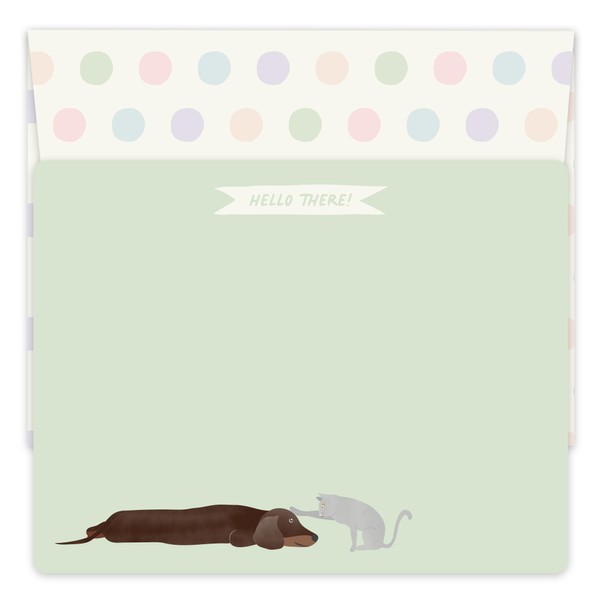 Koko Paper Co Dachshund and Cat All-purpose Note Cards |