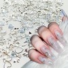 500Pcs Silver Nail Charms for Nails Art Kit Alloy Star
