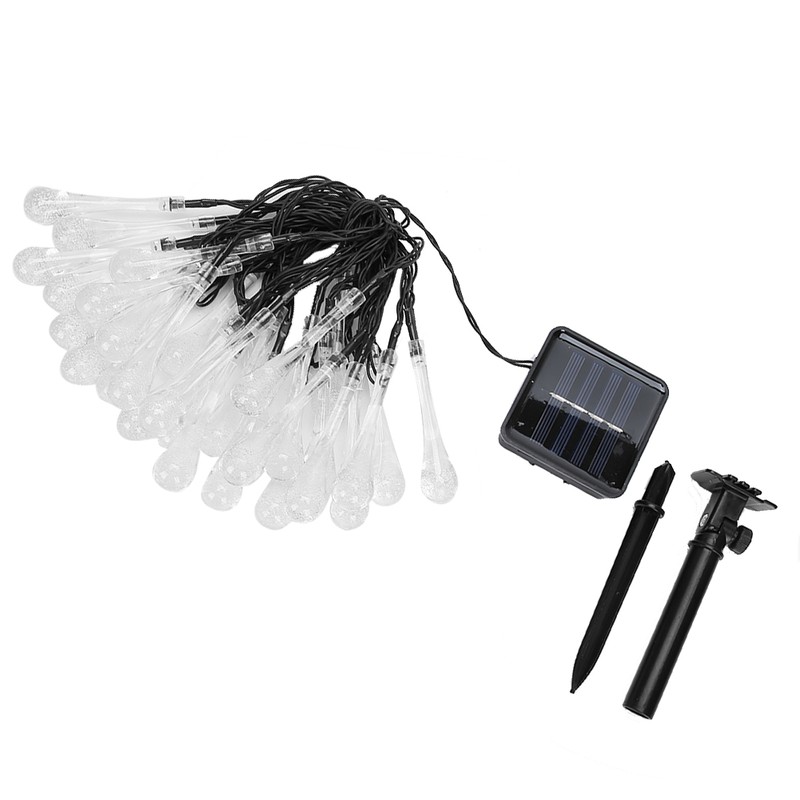 DropShaped 30 LED Solar String Light Waterproof Garden Decoration Light