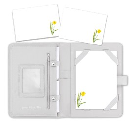 Me Loovely Yellow Daffodil Letter Writing Paper and Envelopes Sets A5 Size Letters Papers Stationery Supplies | Christmas Gifts (20 Letters & 20 Envelopes with Grey Organiser)