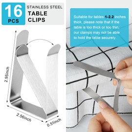 Kelool 16 Pcs Tablecloth Clips - Table Cloth Clip, Metal Picnic Table Clips, Tablecloth Clips for Outdoor Tables, Table Cloth Holder Clips Perfect For Picnics, Kitchen,Dining Tables, Graduation Party