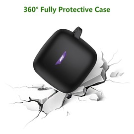 Ziseyoru Case Compatible with JBL Tune Flex Earbuds, Soft Silicone Case Cover with Cleaner Kit Shockproof Protective Cover with Carabiner Accessories Keychain (Black)