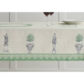 Maison d'Hermine Tablecloth, 100% Cotton, Decorative, Washable, Square Tablecloth for Mother's Day Gifts, Kitchen, Dining, Buffet Parties, Jardin Du Roy - Spring/Summer (160 cm x 220 cm)