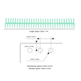 10PCS Binding Spines Plastic Binding Combs Spiral Binding Coils for A4 B5 A5 Paper Size 19mm 30 Rings 150 Sheets Capacity (Green)