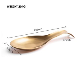 Pretty Jolly Fish Shape Stainless Steel Spoon Rest for Stove Top Metal Spoon Holder for Kitchen Counter Cooking Utensil Rest Rust Resistant Dishwasher Safe 10.6 x 3.8 Inch(Gold 1PCS)
