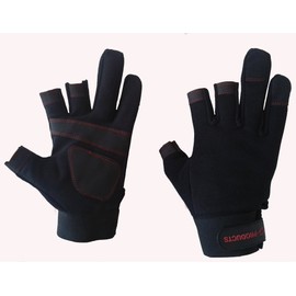 S-Products MECHANICS SAFETY HAND PROTECTION CARPENTERS WASHABLE FINGERLESS WORKING GLOVES (S)