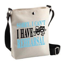 BDPWSS Sorry I Can't I Have Rehearsal Theater Tech Week Gift Drama Comedy Tragedy Masks Theater Drama Lover Crossbody Bag (Have rehearsal Cbag)