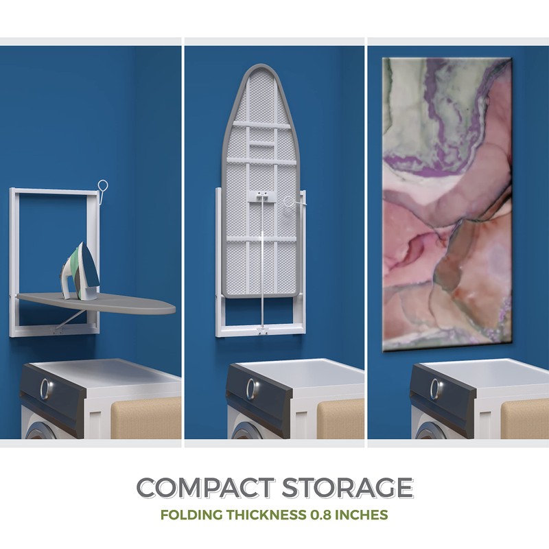 Xabitat Wall Mounted Ironing Board, 36.2" X 12.2" Compact Mount