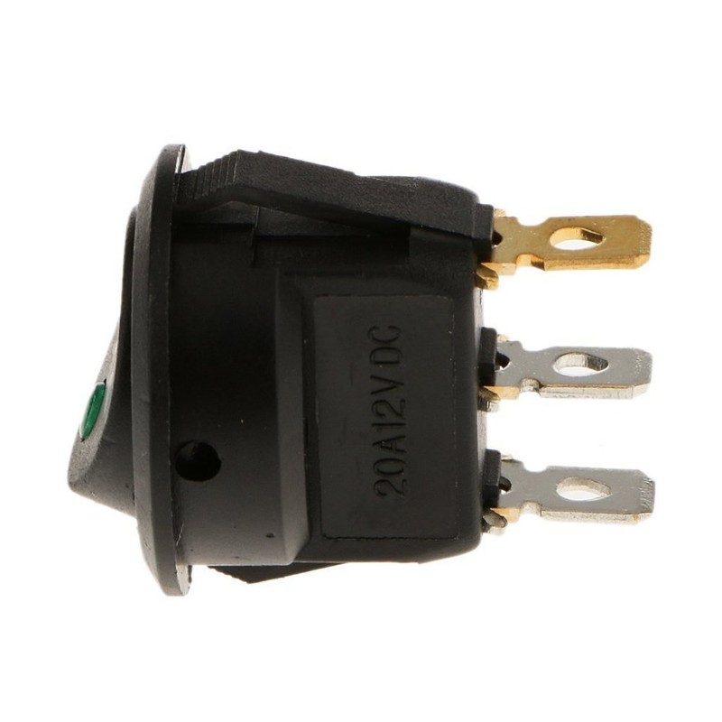 Dolphin Automotive Illuminated LED Round 3 Pin P Rocker ON/OFF