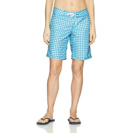 Kanu Surf Oceanside - Bañador Corto para Mujer con UPF 50+ (Tallas Reg y Plus), Lilly Aqua Check, 10