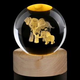 AWARDSEN Elephant Crystal Ball Elephant Crystal Gifts for Women Glass Animals Ornaments Paperweights Elephant Ornament Elephant Gifts for Women