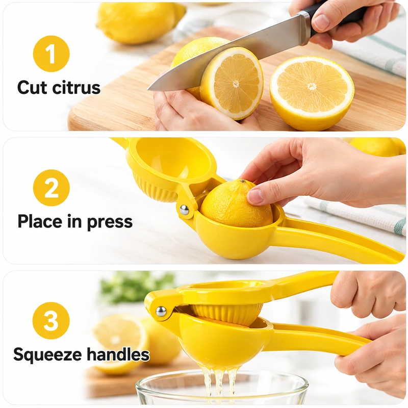 Manual Lemon Squeezer for Fresh Citrus Juice – Handheld Metal