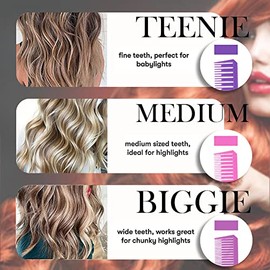 SKYPIA Juego de 3 peines profesionales para teñir el cabello, peines para estilistas, juego de cepillos de peinado con peines largos de acero inoxidab