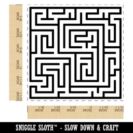 Labyrinth Maze Puzzle Game Self-Inking Rubber Stamp Ink Stamper - 1-1/2 Inch Large - Black Ink