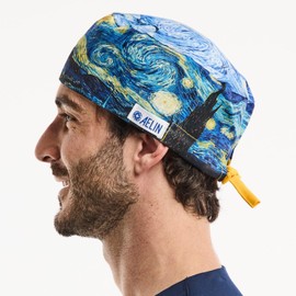 Medical Block Cap - 2 Sizes - Short Hair for Men and Long Hair - Covered - Women (Starry Night, Short)