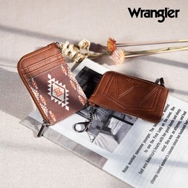 Montana West Wrangler Card Wallet for Women Boho Aztec Credit Card Holder with Zipper Pocket WG2203-W005CF