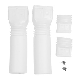 2 Set Gutter Downspout Extension Flexible 21in to 58in Drainage Pipe Extension for Residential Use White