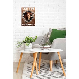 TopPacific Funny Metal Sign Horse 3D Are you Pooping Vintage Wall Art Decoration Living Home Decor Room Bathroom Humorous Kitchen Decor Man Cave Decor 8x12 inches(4180)