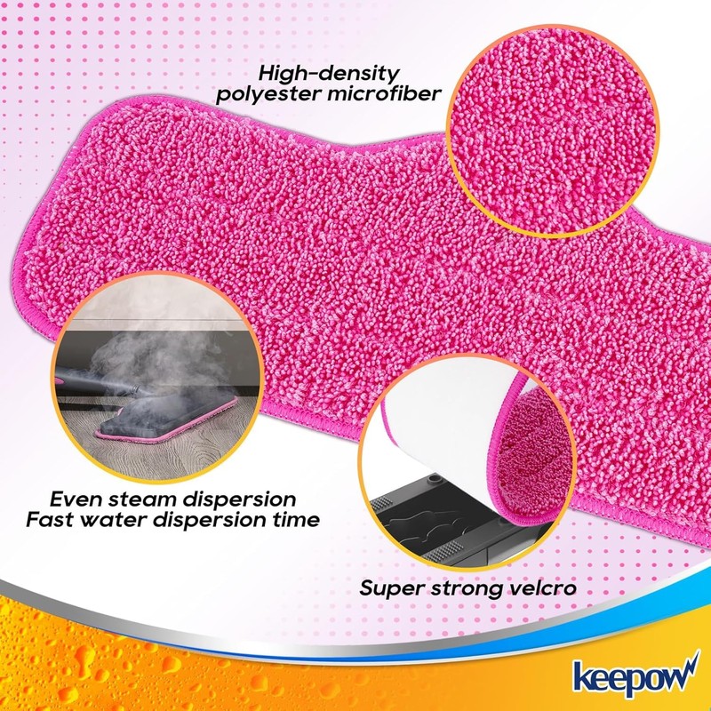 KEEPOW 8 Pack Reusable Microfiber Mop Pads Compatible with Schenley