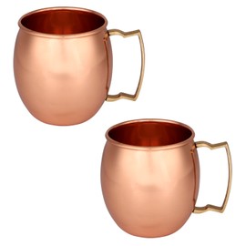 Zap Impex® Pure Copper Moscow Mule Tumbler, Non-Coated, Pure Copper, Ideal for All Blended Chilled Drinks, for Bar or Home, Large Gift Set of 2