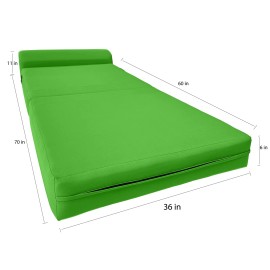 Danfuton Lime Sleeper Chair Folding Foam Beds, Sleepover Convertible Mattress 6 x 36 x 70