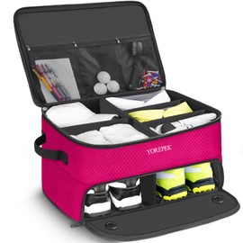 YOREPEK 2 Layer Golf Supplies, Golf Trunk Organizer, Sturdy Golf Trunk Storage Storing All You Golf Gear In One, Golf Gear Locker for Car or Truck, Golf Gifts for Women Golfers, Gifts For Golfer, Pink