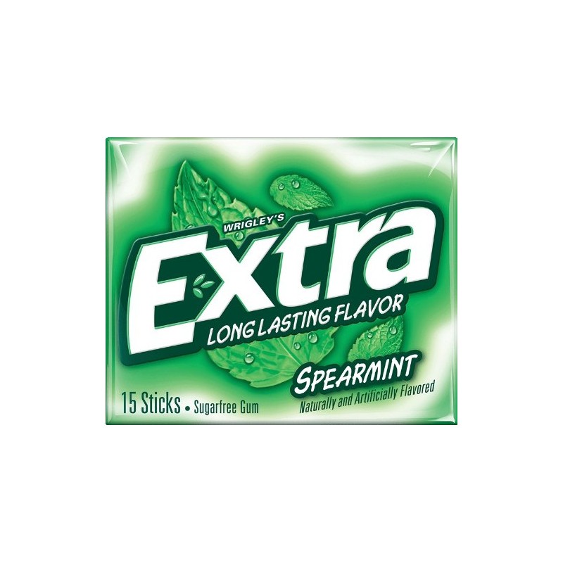 Extra Sugar Free Gum, Spearmint, 15 Stick (pack of 20)