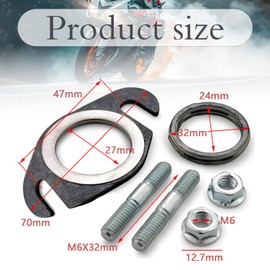 Exhaust Gasket Manifold Gasket Set with Exhaust Stud Bolts for 50cc 2T Scooters,for Yamaha models