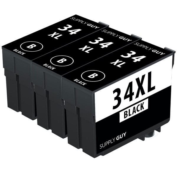 Supply Guy 3 Printer Cartridges Compatible with Epson 34XL /