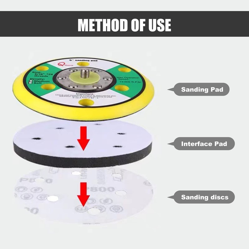 CNQLIS 5 Packs 8 Holes 5 Inch Interface Pads Hook