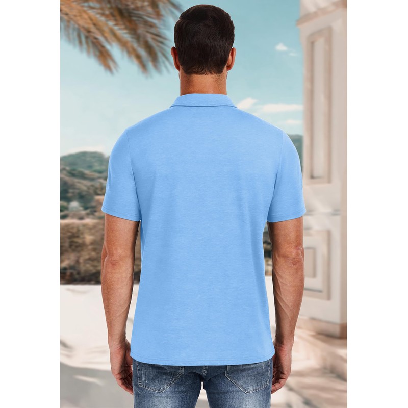 PEGENO Collared Shirts Spring Mens Golf Polo Shirts Performance Polo