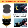 Kit 27pz Limpieza Coche Cepillo Esponja Almohadillas Pulidoras Automotriz Set