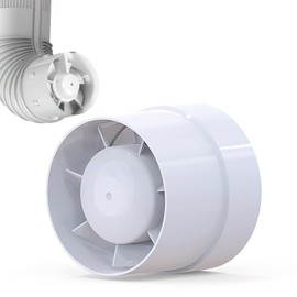 HENGBIRD Pipe Fan, 100 mm/150 mm, Exhaust Fan, Flue Duct Fan, 130 m³-320 m³/h Inline Pipe Fan, Quiet for Home, Kitchen, Toilet, Attics, Greenhouse (Diameter 15 cm)